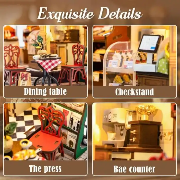 CUTEBEE DIY Ahşap Dollhouse ve Minyatür Mobilya