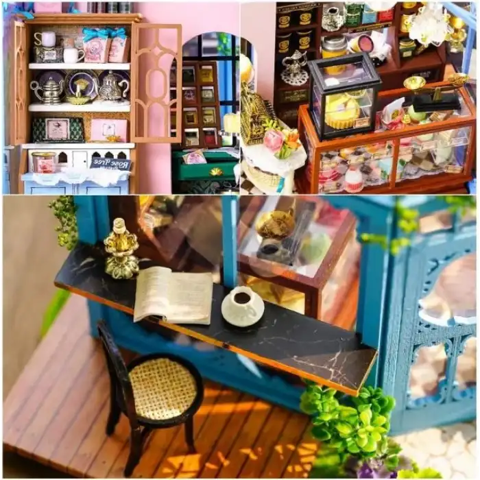 CUTEBEE DIY Ahşap Dollhouse ve Minyatür Mobilya