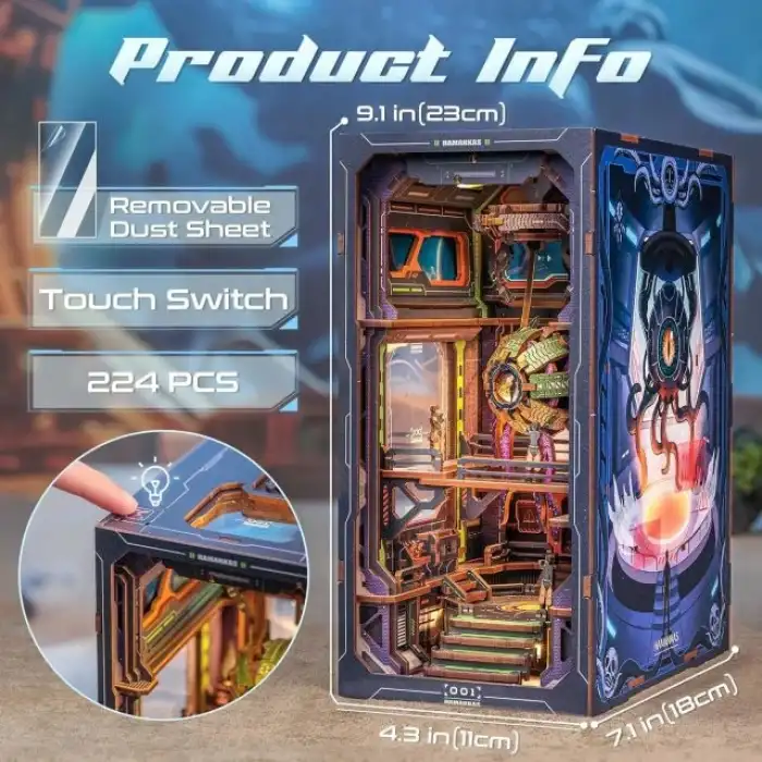 CUTEBEE DIY Ahşap Minyatür Ev Seti Kitaplık