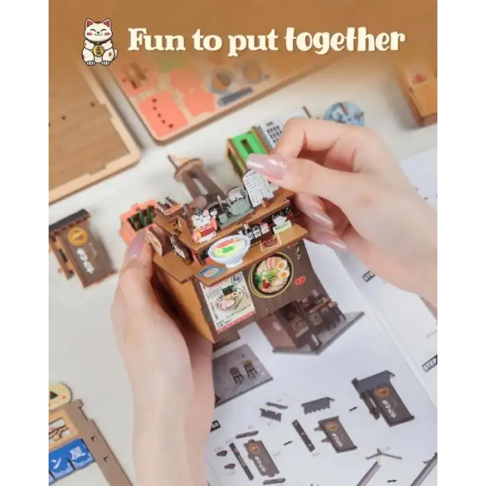 CUTEBEE DIY Ahşap Minyatür Ev Seti Kitaplık