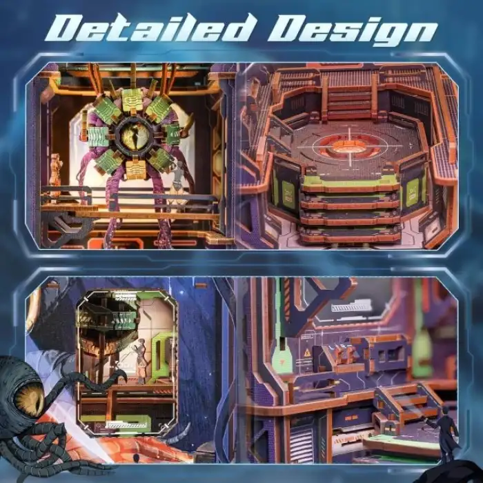 CUTEBEE DIY Ahşap Minyatür Ev Seti Kitaplık