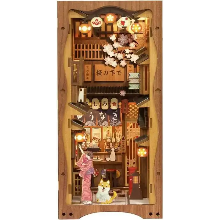 CUTEBEE DIY Ahşap Minyatür Ev Seti Kitaplık