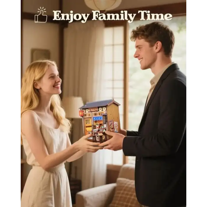 CUTEBEE DIY Ahşap Minyatür Ev Seti Kitaplık