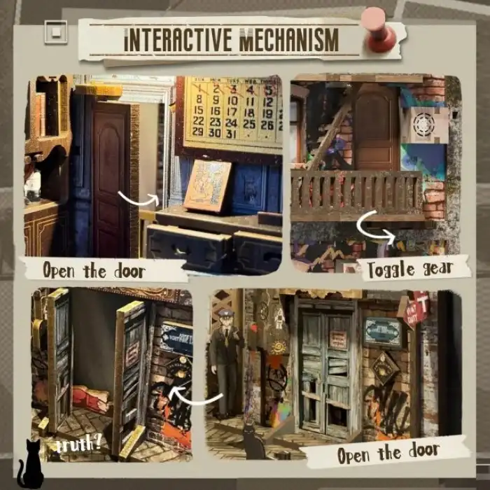 CUTEBEE DIY Ahşap Minyatür Ev Seti Kitaplık