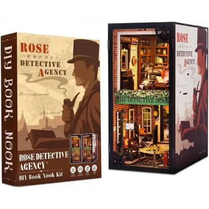 CUTEBEE DIY Ahşap Minyatür Ev Seti Kitaplık