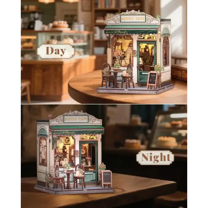 CUTEBEE DIY Ahşap Minyatür Ev Seti Kitaplık