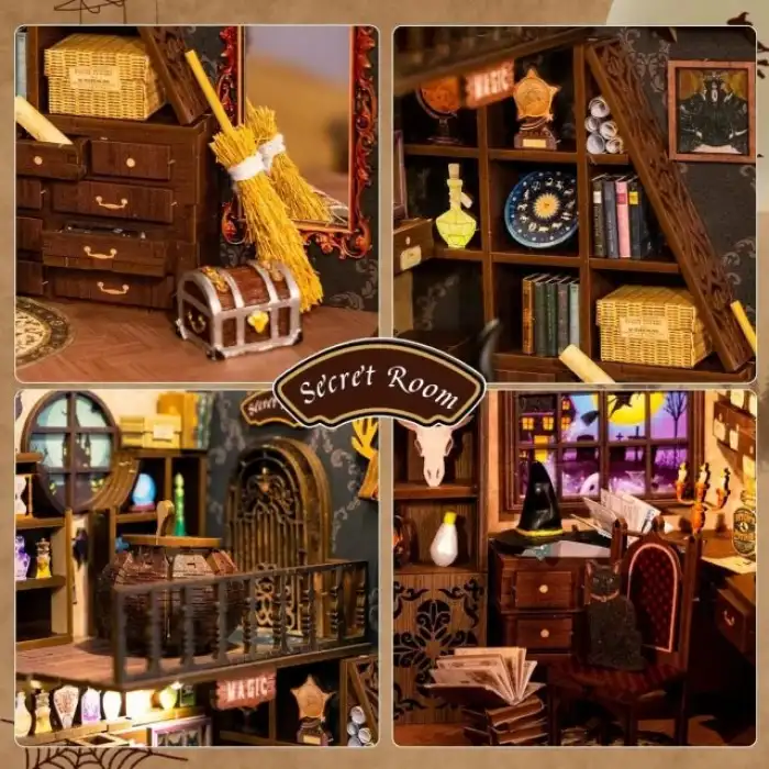 CUTEBEE DIY Dollhouse Kitaplık Hayvan Partisi Rave