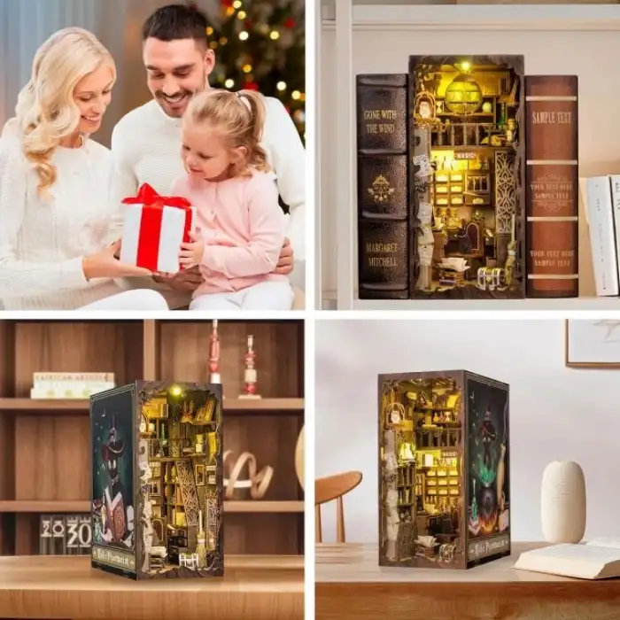 CUTEBEE DIY Dollhouse Kitaplık Hayvan Partisi Rave