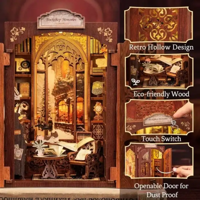 CUTEBEE DIY Dollhouse Kitaplık Hayvan Partisi Rave