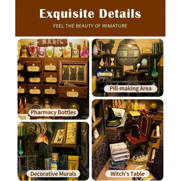 CUTEBEE DIY Dollhouse Kitaplık Hayvan Partisi Rave