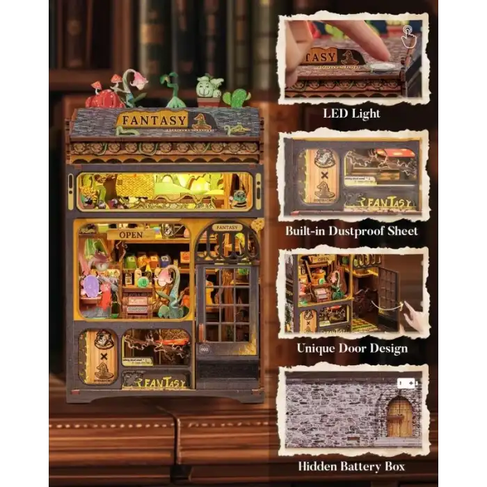 CUTEBEE DIY Kitap Köşesi Seti Toz Kapaklı