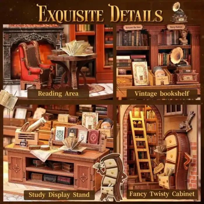 CUTEBEE DIY Kitap Köşesi Seti Toz Kapaklı