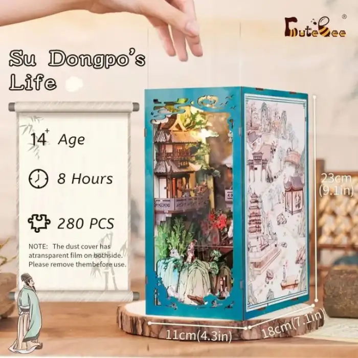 CUTEBEE DIY Oyuncak Ev Kitaplığı - Sakura Ağacının Altında