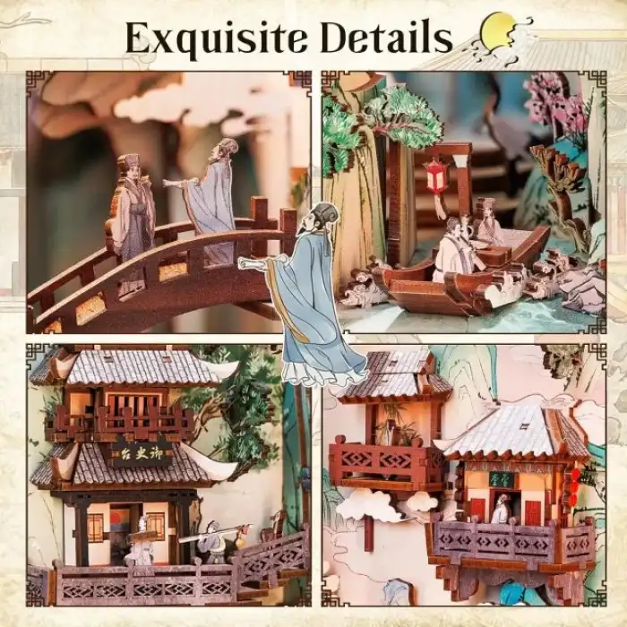 CUTEBEE DIY Oyuncak Ev Kitaplığı - Sakura Ağacının Altında