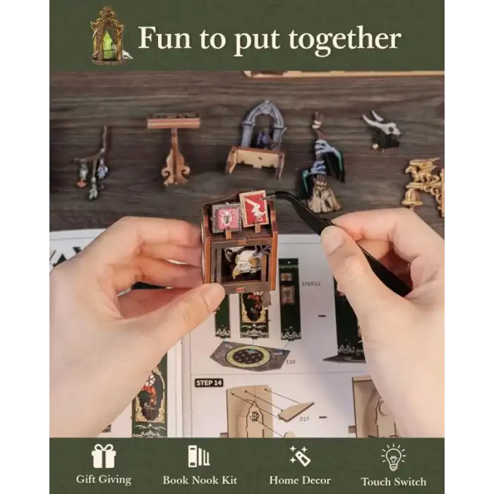 CUTEBEE DIY Kitap Köşesi Seti Toz Kapaklı