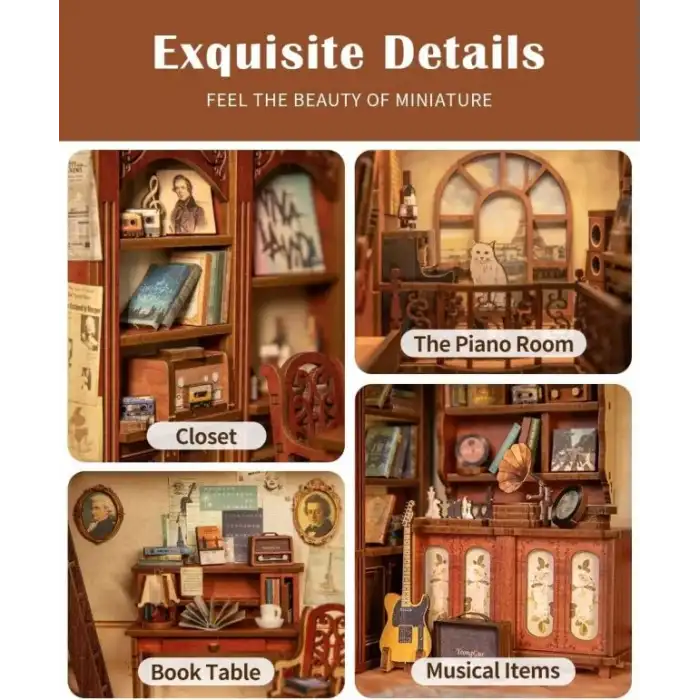 CUTEBEE Toz Kapaklı DIY Kitap Köşesi Seti - Su Dongponun Hayatı