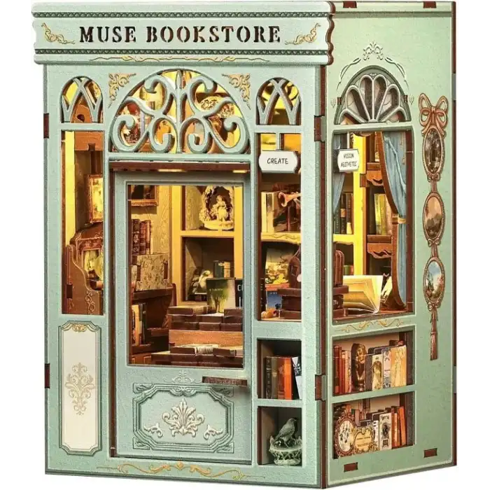 CUTEBEE Toz Kapaklı DIY Kitaplık Seti - Büyükbabanın Antika Dükkanı