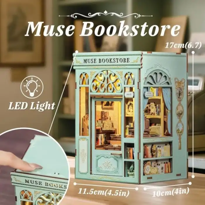 CUTEBEE Toz Kapaklı DIY Kitaplık Seti - Büyükbabanın Antika Dükkanı