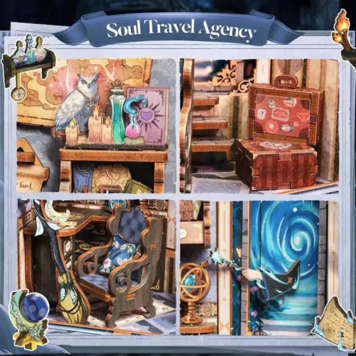 CUTEBEE Toz Kapaklı DIY Kitaplık Seti - Büyükbabanın Antika Dükkanı