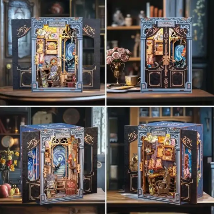 CUTEBEE Toz Kapaklı DIY Kitaplık Seti - Büyükbabanın Antika Dükkanı