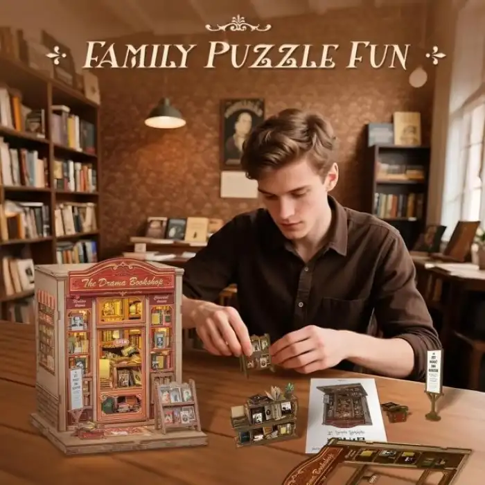 CUTEBEE Toz Kapaklı DIY Kitaplık Seti - Büyükbabanın Antika Dükkanı