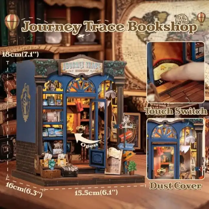 CUTEBEE Toz Kapaklı DIY Kitaplık Seti - Büyükbabanın Antika Dükkanı