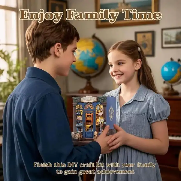 CUTEBEE Toz Kapaklı DIY Kitaplık Seti - Büyükbabanın Antika Dükkanı