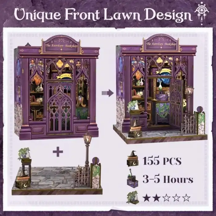 CUTEBEE Toz Kapaklı DIY Kitaplık Seti - Büyükbabanın Antika Dükkanı