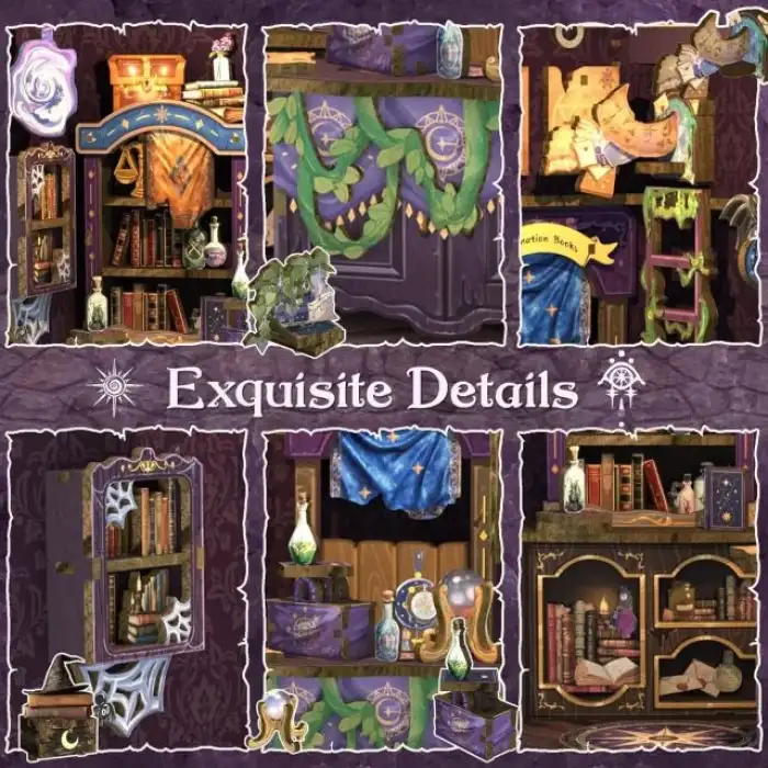 CUTEBEE Toz Kapaklı DIY Kitaplık Seti - Büyükbabanın Antika Dükkanı