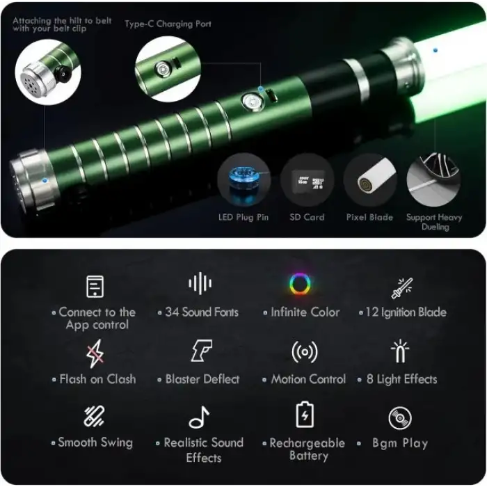 DAMIENSABER Yeşil Işın Kılıcı