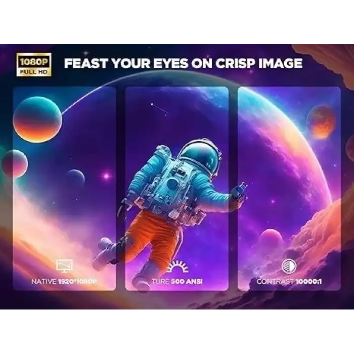 Dbpower 5G WiFi ve Bluetoothlu Akıllı Projektör 1080P Netflix, Youtube - Gri