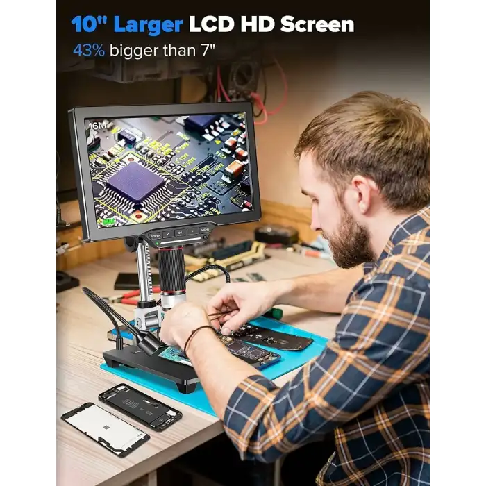 Dcorn 10 Inc HDMI LCD Dijital Mikroskop 1500X - 16MP Kamera Sensörlü