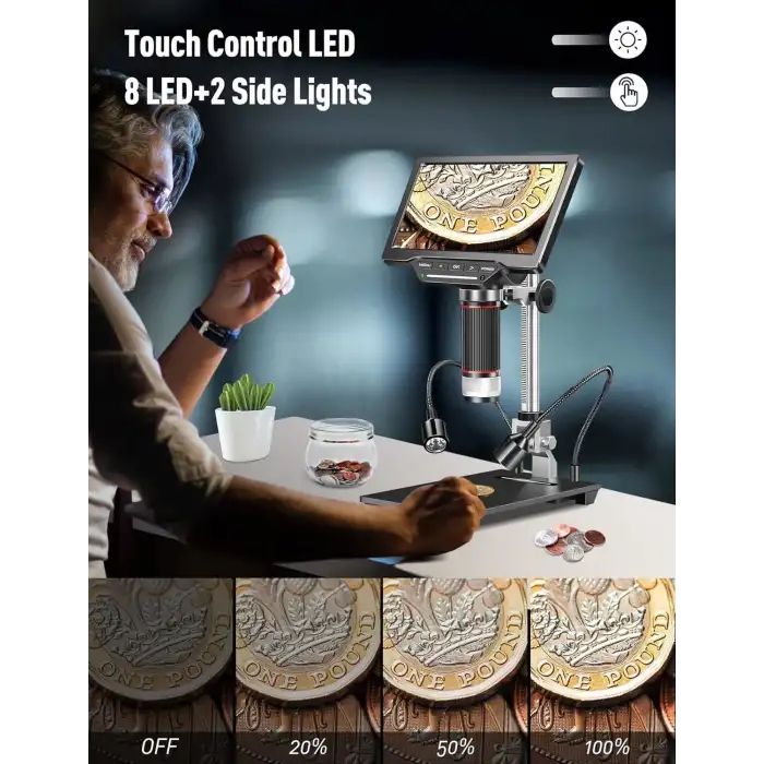 Dcorn 10 Inc HDMI LCD Dijital Mikroskop 1500X - 16MP Kamera Sensörlü