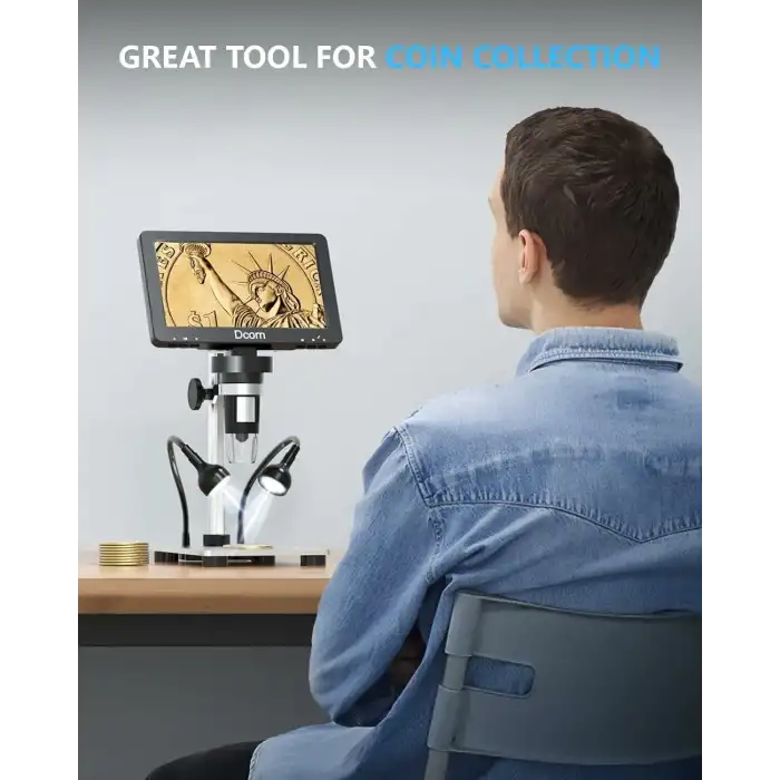 Dcorn 12MP 1080P Fotoğraf/Video Dijital Mikroskop - 7 Inc 1200X