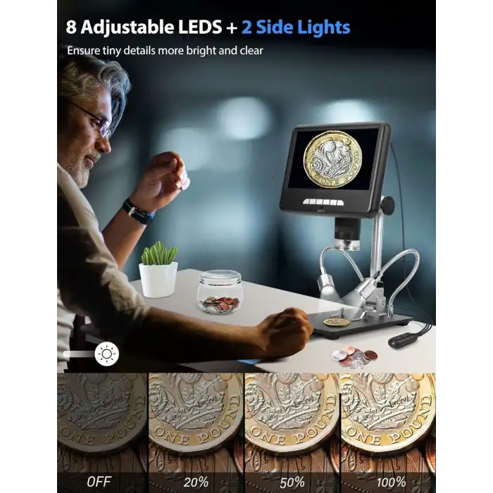 Dcorn 7 Inc 24MP LCD Dijital HDMI Mikroskop 2K -1200X