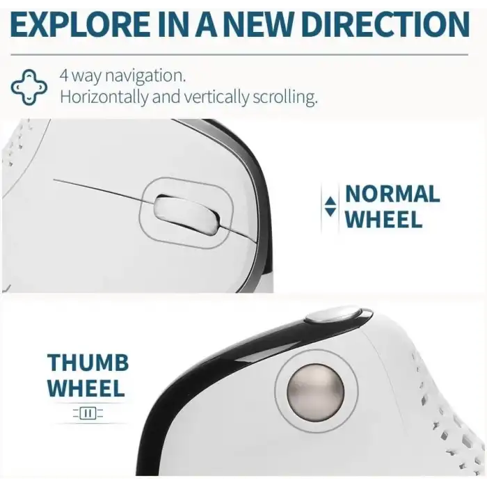 DeLUX Seeker Kablosuz Ergonomik Dikey Mouse, OLED Ekran - M618SXD-Beyaz