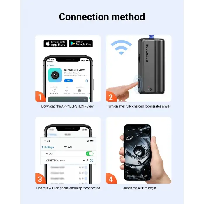DEPSTECH 5.0MP HD İnceleme Kamerası Mavi - 5m
