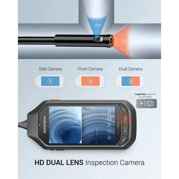 DEPSTECH Çift Lensli 4.5 IPS Ekran Endoskop Kamera 1080P HD - 5m