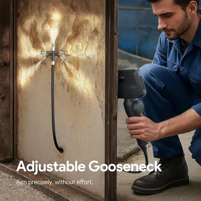 DEPSTECH Çift Lensli, Eklemli Endüstriyel Endoskop, 5 Inc Ekran - 1.5m Kablo