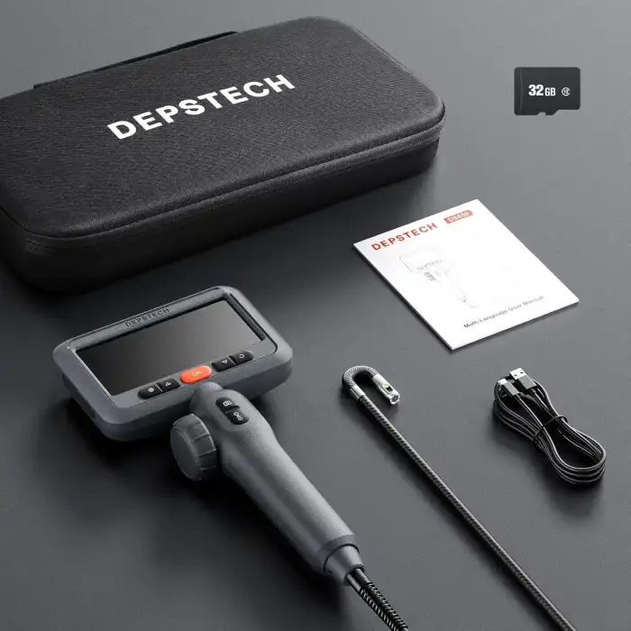 DEPSTECH Çift Lensli, Eklemli Endüstriyel Endoskop, 5 Inc Ekran - 3m Kablo