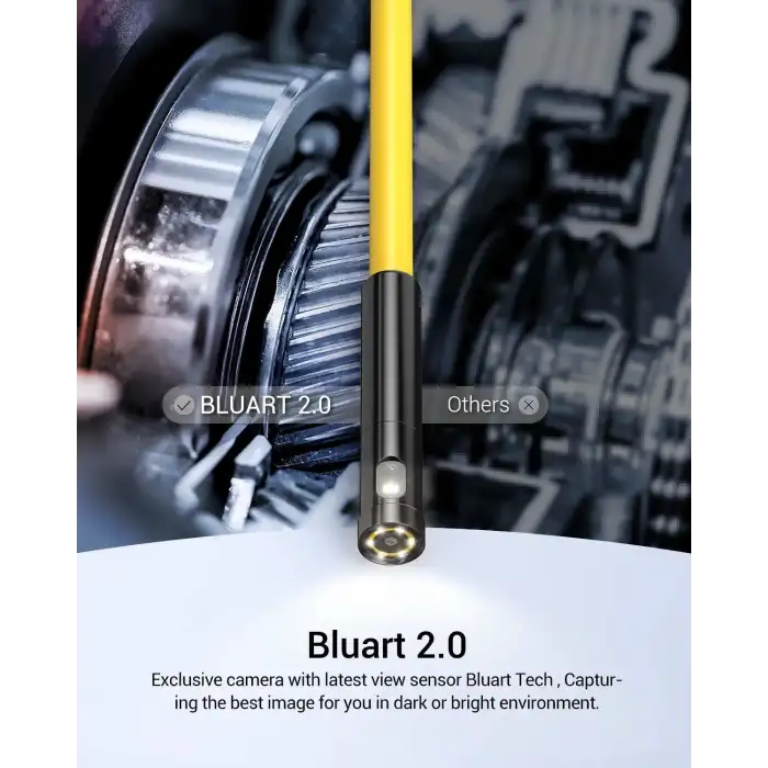 DEPSTECH Çift Lensli Kablosuz Endoskop, 1080P Yılan Kamera Sarı - 5m