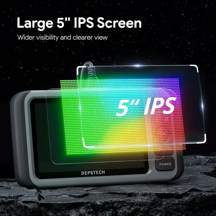 DEPSTECH Üç Lensli Boroskop 5 Inc IPS Ekran 1080P HD, 32G Kart - 5m