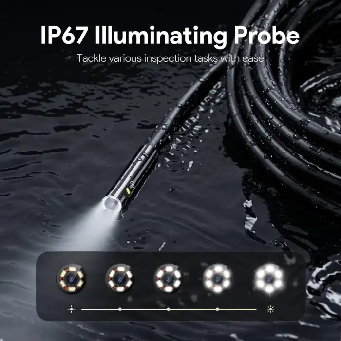 DEPSTECH Üç Lensli Boroskop 5 Inc IPS Ekran 1080P HD, 32G Kart - 5m