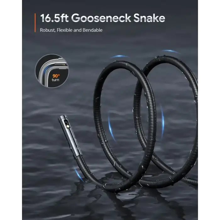 DEPSTECH Üç Lensli Boroskop, 5 IPS Ekranlı Muayene Kamerası - 5m