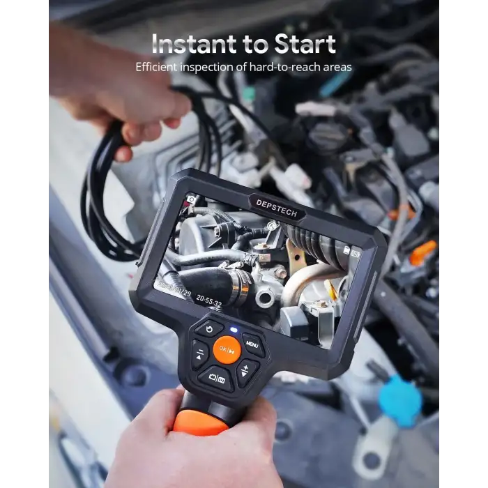 DEPSTECH Üç Lensli Boroskop, 5 IPS Ekranlı Muayene Kamerası - 5m