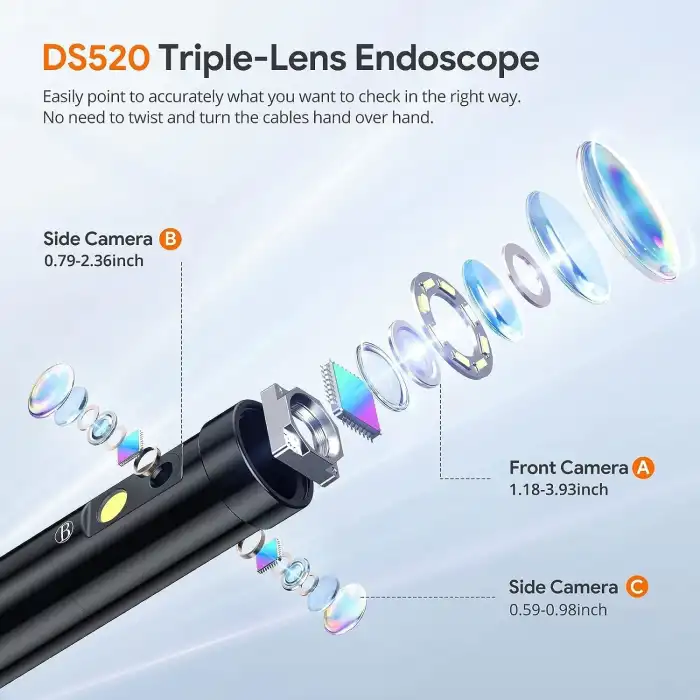 DEPSTECH Üç Lensli Endüstriyel Endoskop Kamera 1080P Boroskop - 1.5m