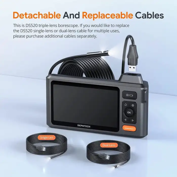 DEPSTECH Üç Lensli Endüstriyel Endoskop Kamera 1080P Boroskop - 5m