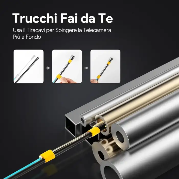 DEPSTECH Üç Lensli, Işıklı 1080P Endoskop 5 Inc IPS Ekran - 7.9mm - 15m Kablo