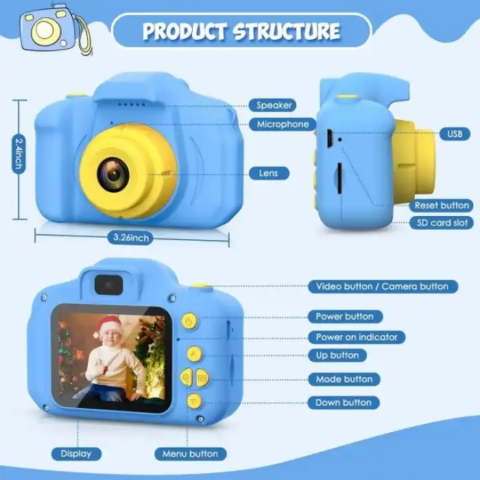 Desuccus Çocuklar için Dijital Kamera