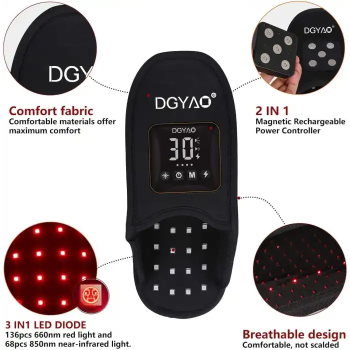 DGYAO Kablosuz Ayak Terliği Kırmızı Işık Terapisi, Ayak Agrısı Giderici